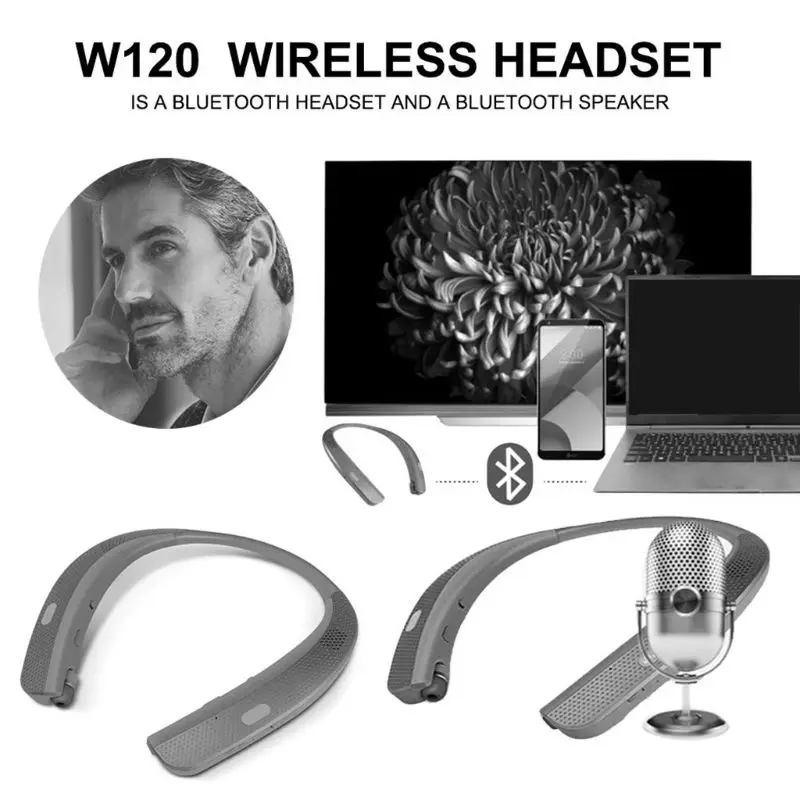 

Bluetooth Headphones Lightweight Stereo Neckband Wireless Headset With speaker for Sports Exercise