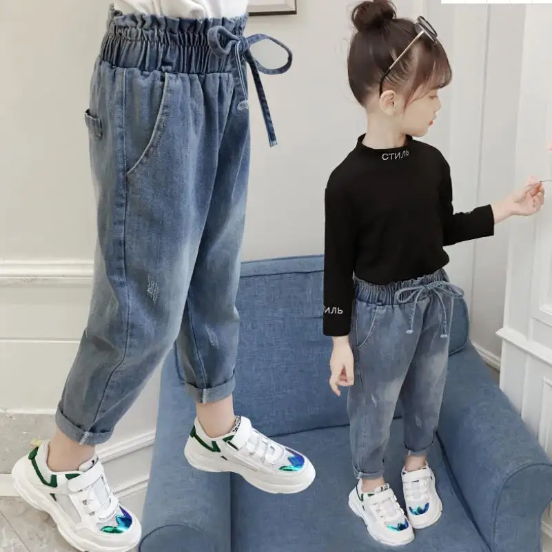 Новое поступление 2020 осенние джинсовые брюки для маленьких девочек детские