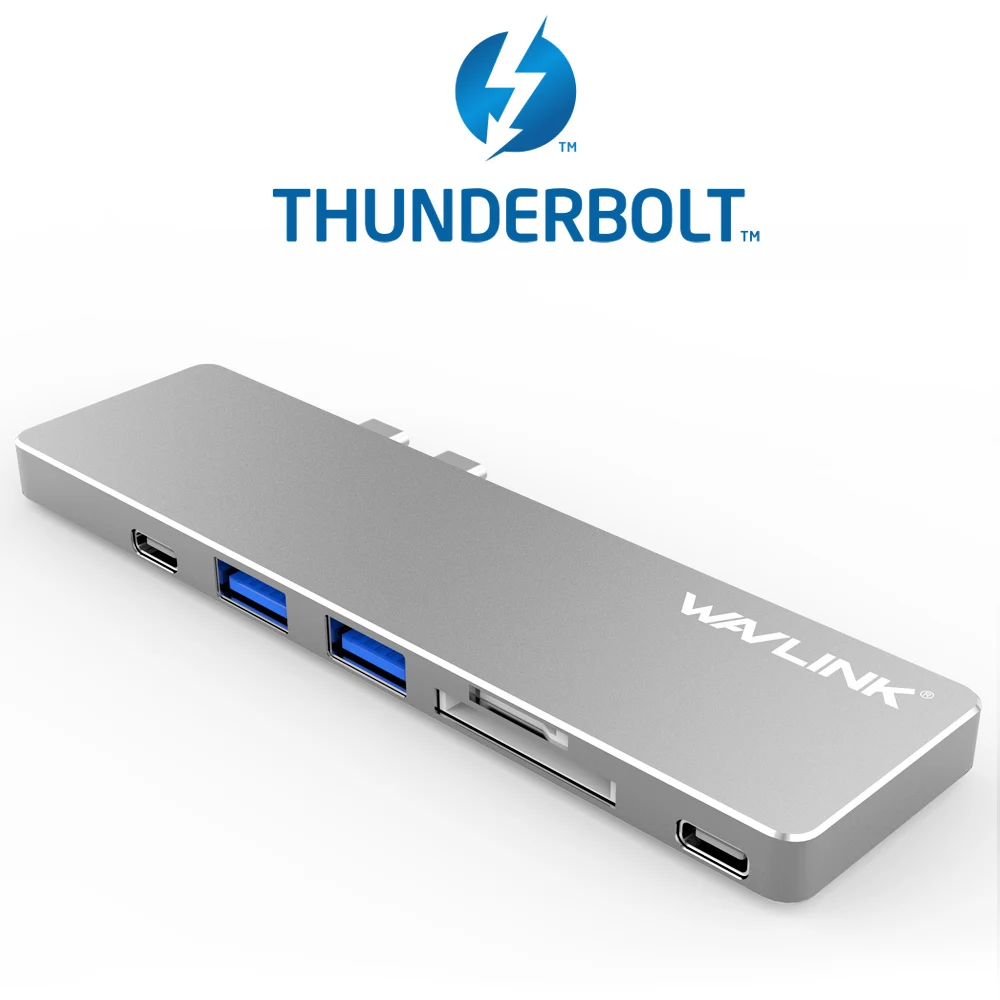 Wavlink двойной USB 3,1 type-C концентратор к HDMI адаптер 4K USB C концентратор ж/SD/Micro SD кард-ридер 7 в 1 для MacBook Pro usb-хаб