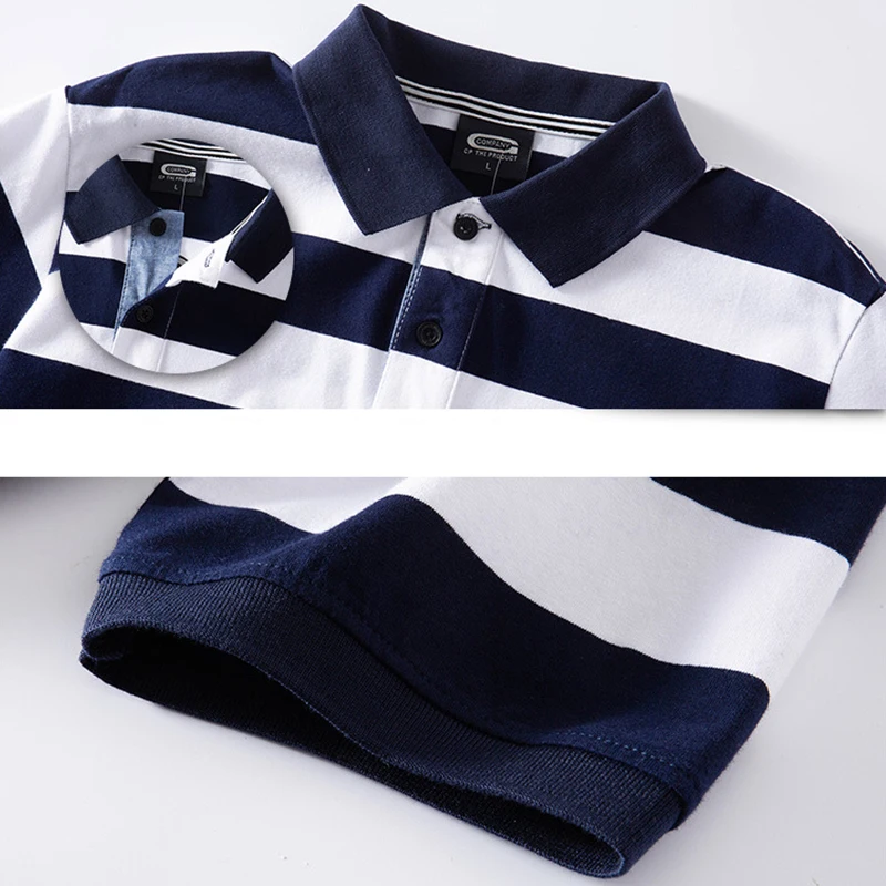 Футболка мужская хлопковая в полоску свободного покроя большого размера |