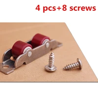 4pcs windowdoor rollerspulley stainless steelsliding window pulleyhardware accessories window hardware with screws