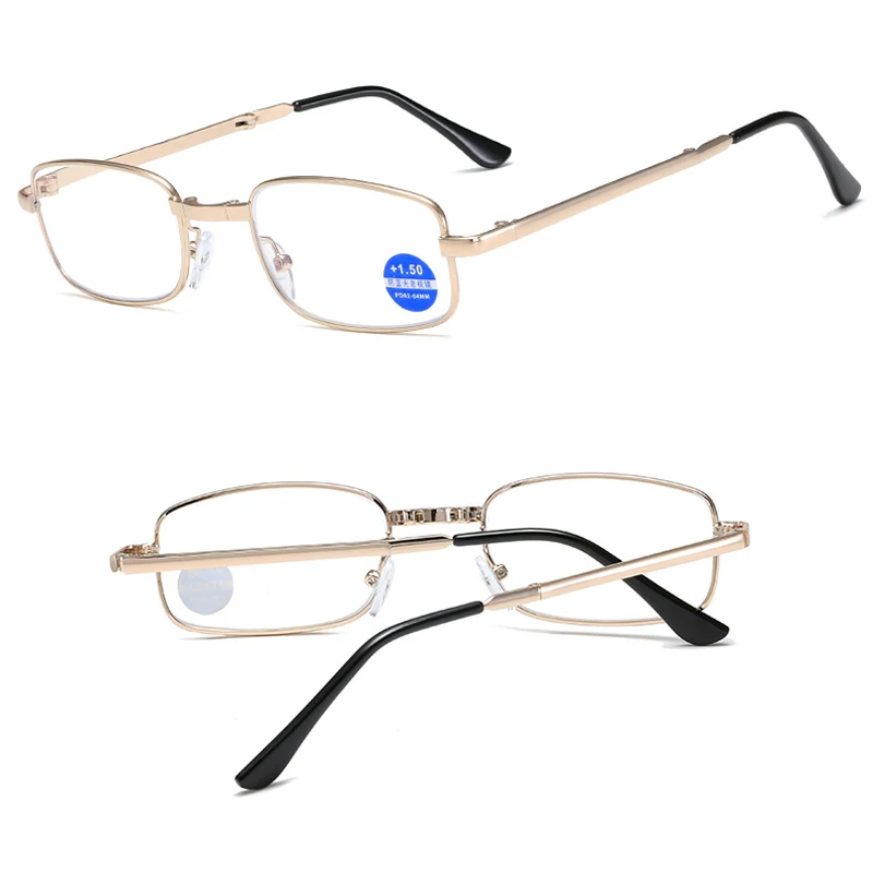 

Zilead Metal Folding Fahsion Reading Glasses Anti Blue-Ray Presbyopic Glasses Silicone Soft Nose Pad Strong Hinge For Unisex