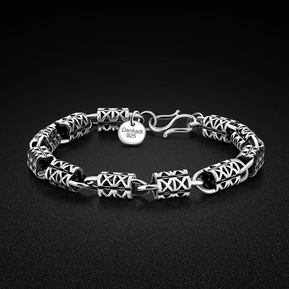 Fashion 925 silver beads six angle Bracelet men's fashion bracelet domineering Metrosexual jewelry | Украшения и аксессуары