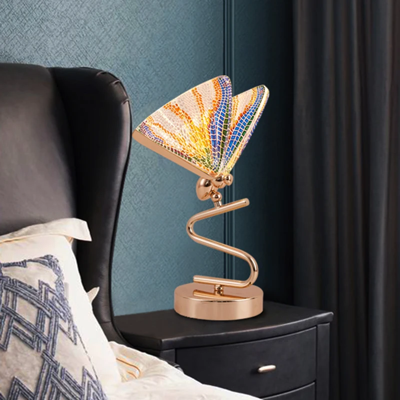 

Modern Minimalist Acrylic Butterfly Bedside Table Lamp Bedroom Living Room Study Insect Book Lighting