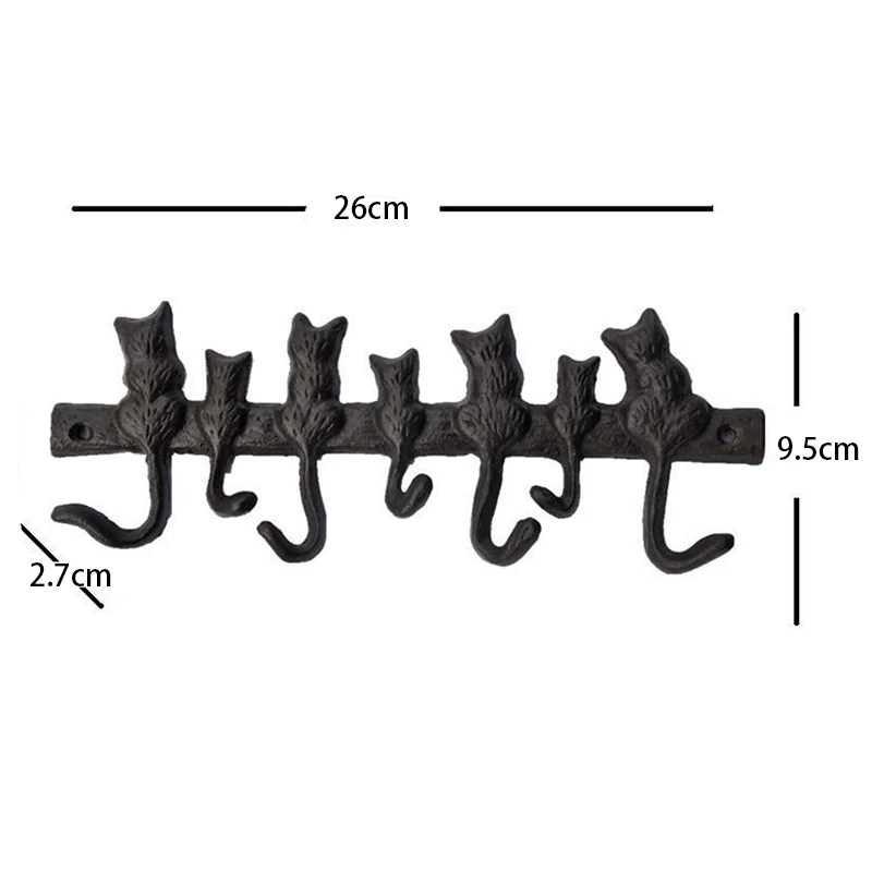 

Cast Iron Cats Hooks Hanging Decorative Garden European Style Ancient Wall Hanger Creative Garment Key