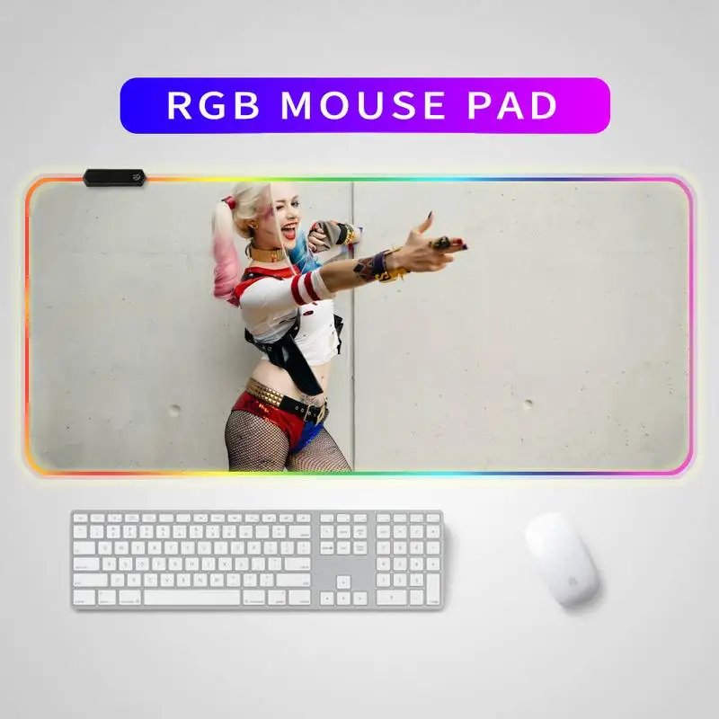suicide joker squad rgb mouse pad is suitable for laptop alfombrilla escritorio ergonomic large game personalization steelseries free global shipping