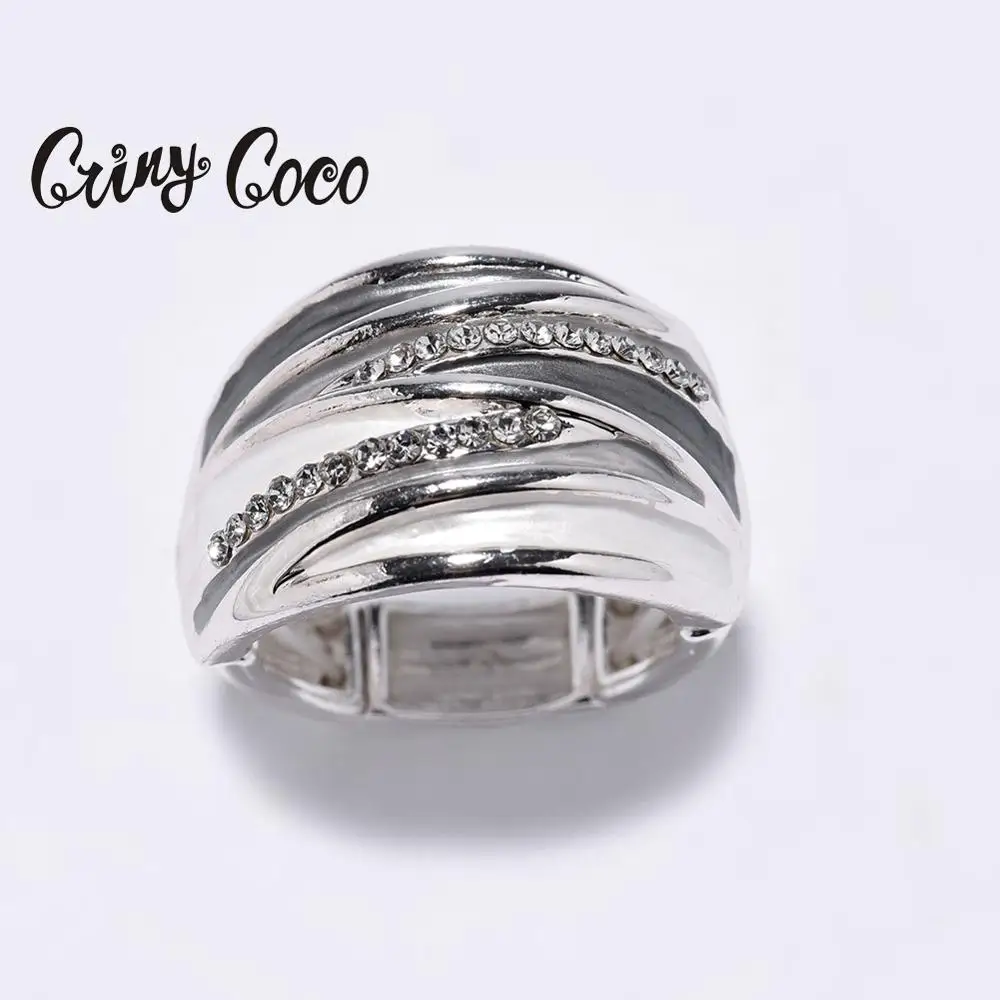 Женское геометрическое кольцо Cring Coco регулируемое в винтажном стиле с эмалью