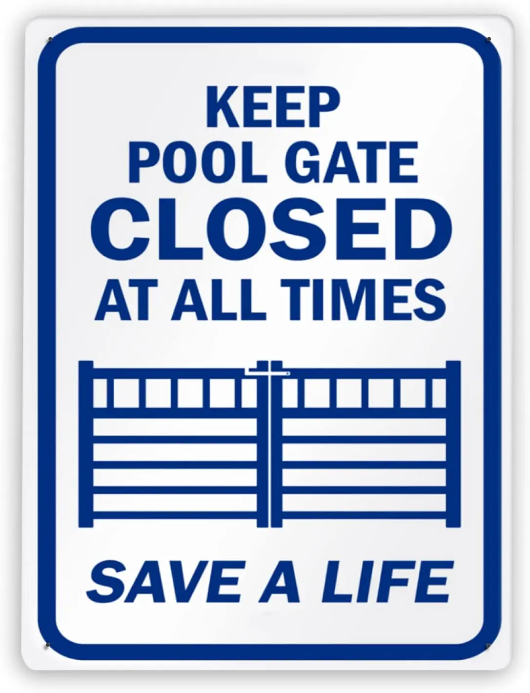 

Notice Sign Warning Sign,Pool Gate Sign Keep Pool Gate Closed at All Times,Save A Life,Road Sign Aluminum Metal Tin Sign