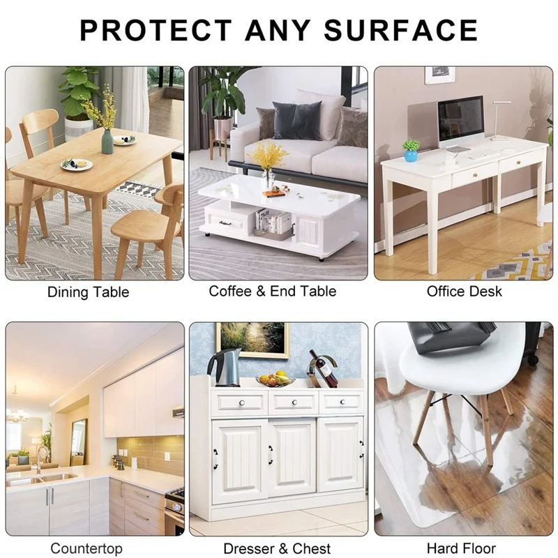 

Table Protector for Dining Room Table, Clear Tablecloth Cover Protector, Clear Plastic Tablecloth Protector