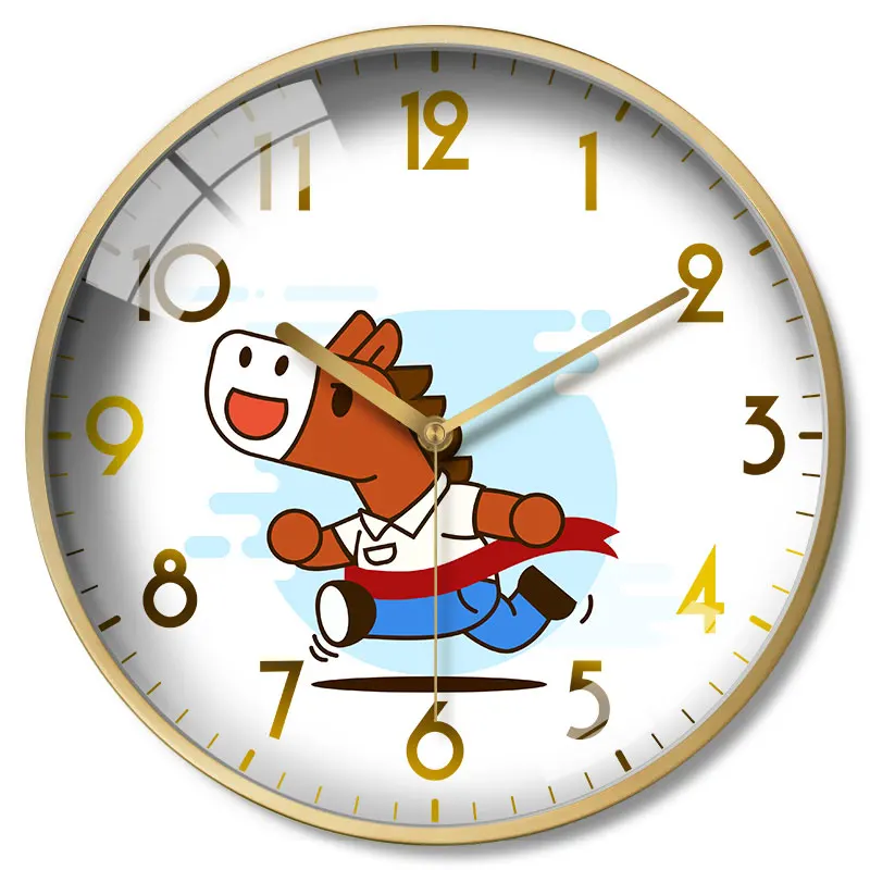 Мультяшные бесшумные настенные часы Роскошные Металлические креативные для