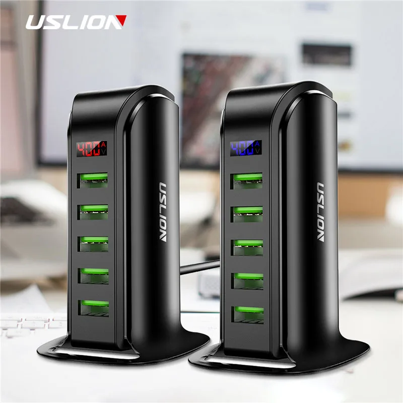 Зарядное устройство USLION с 5 USB портами и светодиодный ным дисплеем|Зарядные