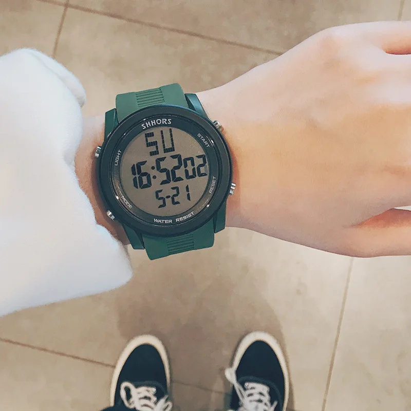 Зеленый G Sport Shock часы 9 мм супер тонкие мужские брендовые Роскошные Электронные светодиодный цифровые наручные часы для мужчин мужские часы Relogio Masculino - Цвет: Зеленый