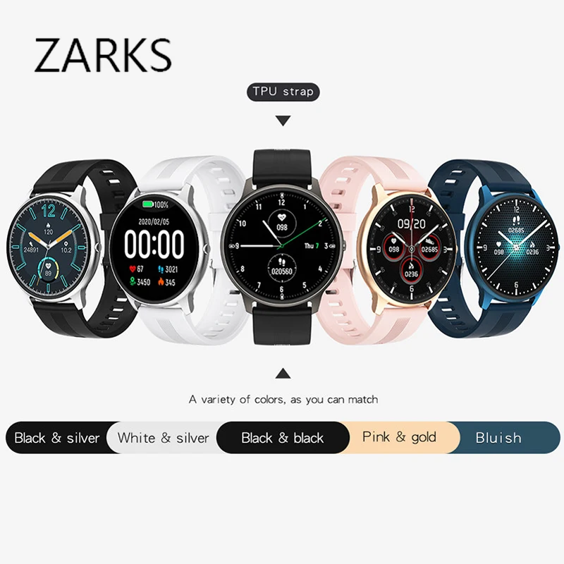 

ZARKS Smart Watch Men 1.3 Inch Smartwatch Business Sport Pedometer Call Heart Rate IP68 Waterproof Fitness For IOS Android