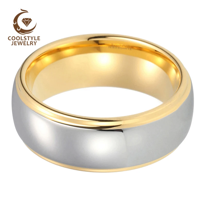 Кольца из вольфрама желтого золота для мужчин женщин обручальные кольца