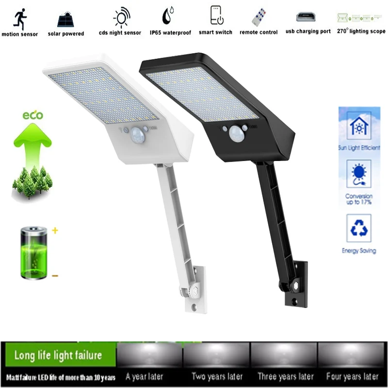 Уличный светодиодный фонарь на солнечной батарее водонепроницаемый пик датчик