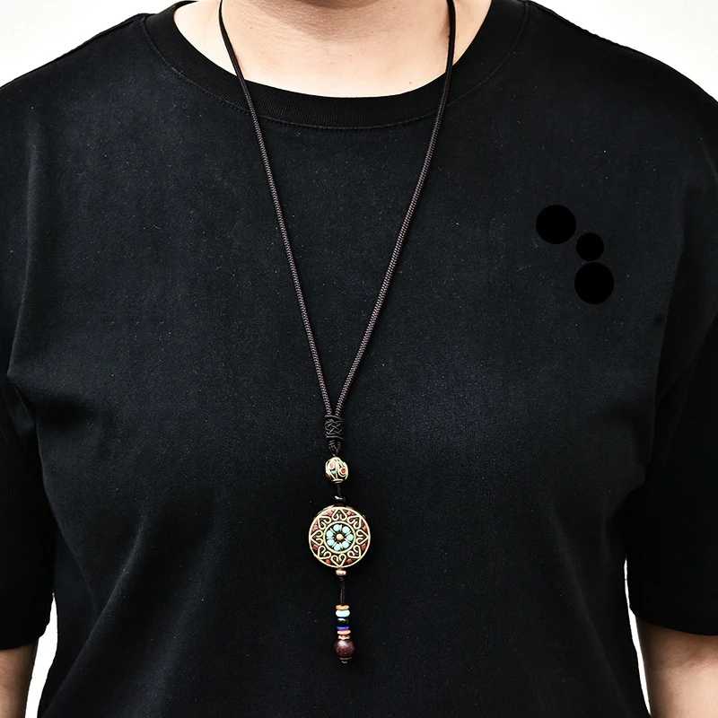 Ручной работы унисекс буддийский непальский кулон ожерелье в винтажном