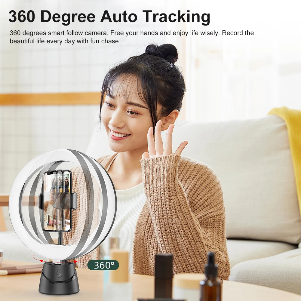 

Universal Live Streaming Photography Mobile Phone With Fill Light Auto Face Tracking Gimbal Stabilizer 360 Degree Rotation Home