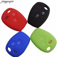 jingyuqin remote 3 buttons new silicone car key case shell cover fits for renault clio trafic master kangoo