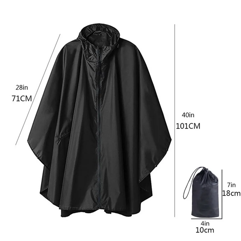 2021 модные унисекс светильник плащ черного цвета с капюшоном Водонепроницаемый