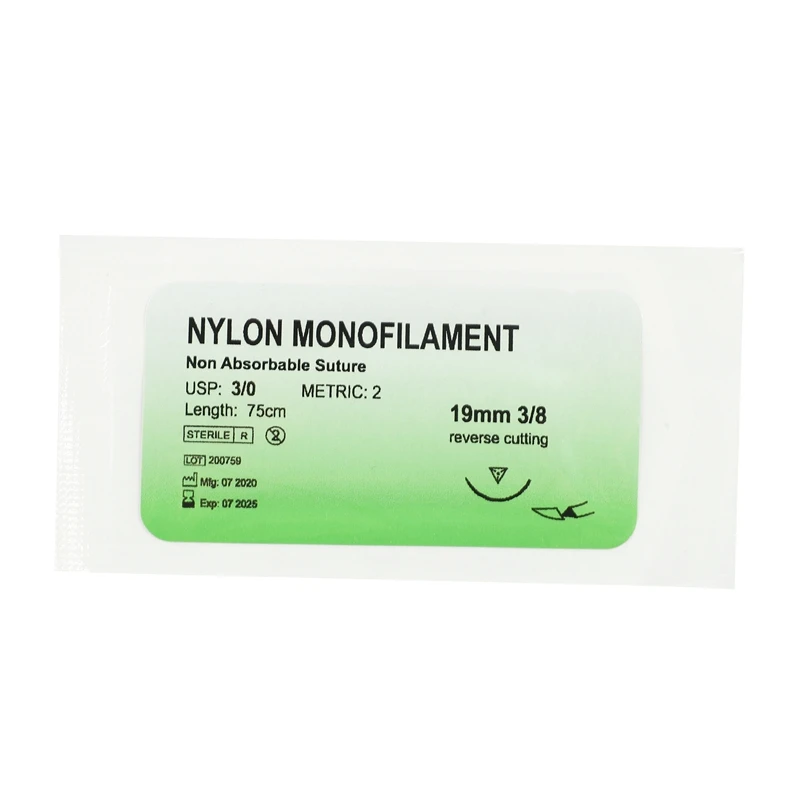 

12 Pcs/Set Needle Suture Nylon Monofilament Thread Suture Practice Kit