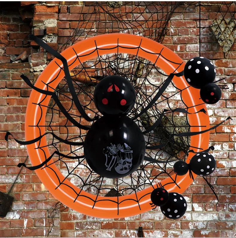 

Halloween Hanging Spider with Balloon-Halloween Spider Ballon Decorations for Halloween Party or Haunted House Decoration
