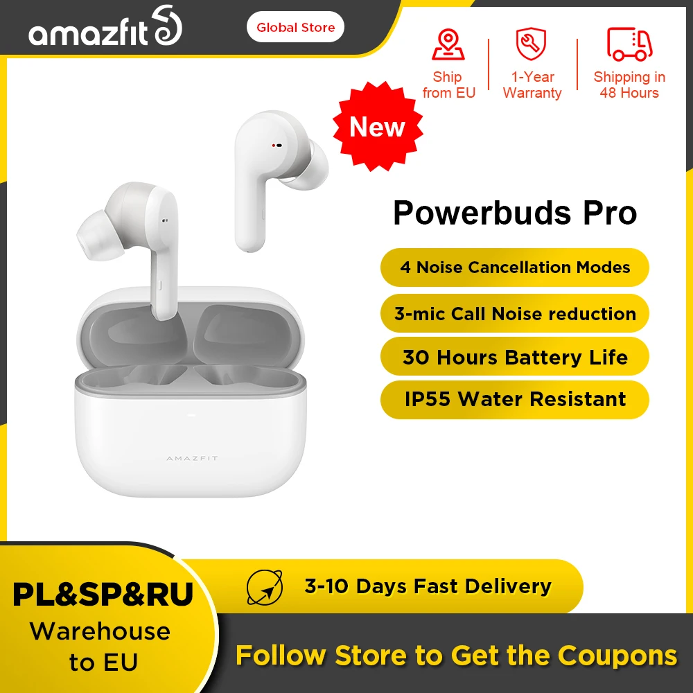 

Original New Amazfit PowerBuds Pro Noise-reduction Heart Rate Monitoring Cervical Spine Posture Reminders Earphone