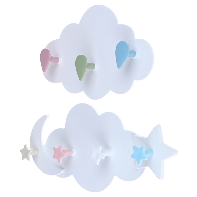 Креативные милые настенные крючки для одежды в форме звезды луны облака без