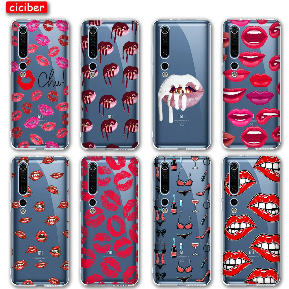 

Lipstick Lips Case For Xiaomi Redmi Note 10 9 8 7 Pro T MI Note 11 10 9 9T 10T Pro Lite A3 Poco X3 F3 M3 Soft Silicone TPU Funda