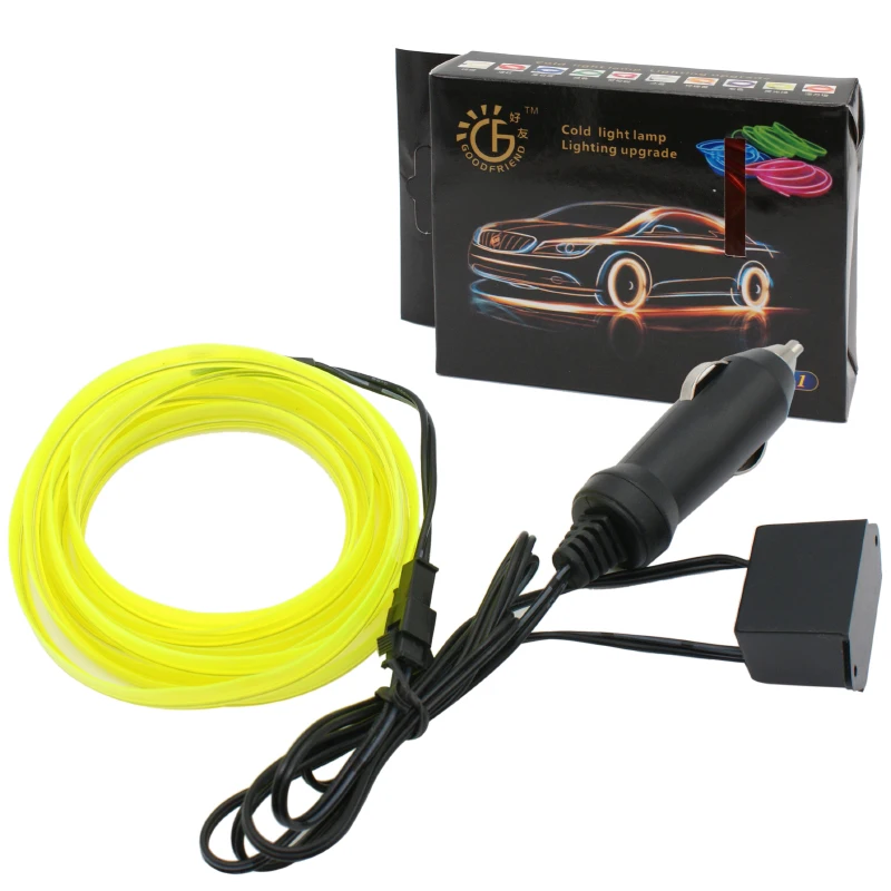 

1M/2M/3M/5M Car Interior Lighting LED Strip Decoration Garland Wire Rope Tube Line flexible Neon Light With Cigarette Drive