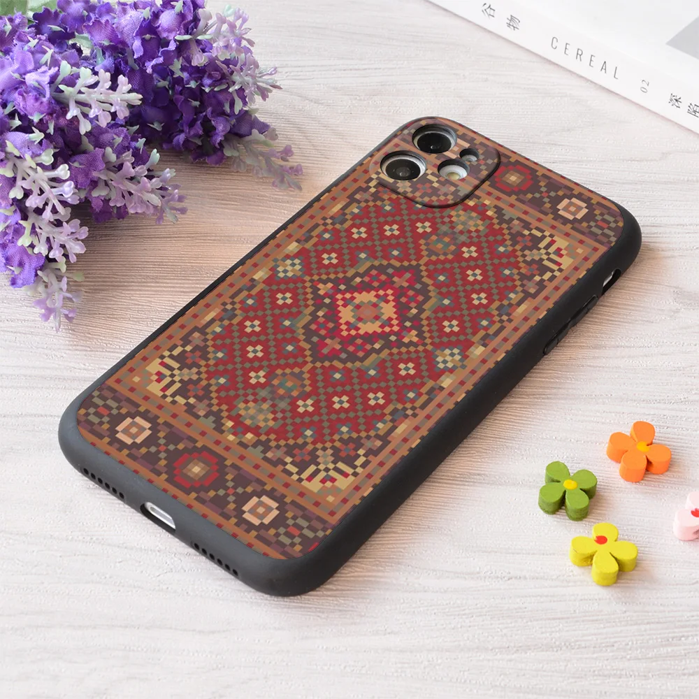 

For iPhone Big Lebowski Pixel Rug Print Soft Matt Apple iPhone Case