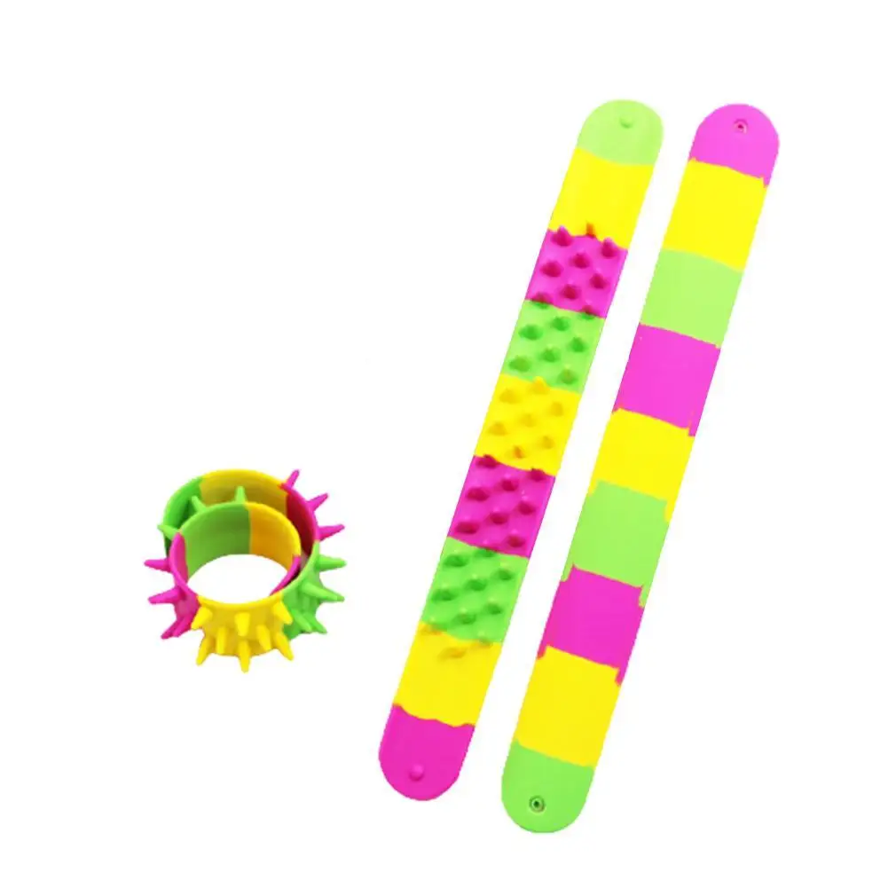 Classic Toy Antistress For Children Autism Spiky Slap Bracelet Silicone Spike Fidget Bracelets Office School Classroom Sensory | Игрушки и