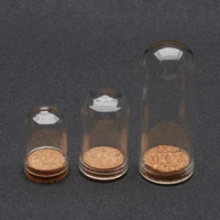 100pcs clear glass dome cloche cover bell jar with cork base for jewelry beads container dried flower display decoration