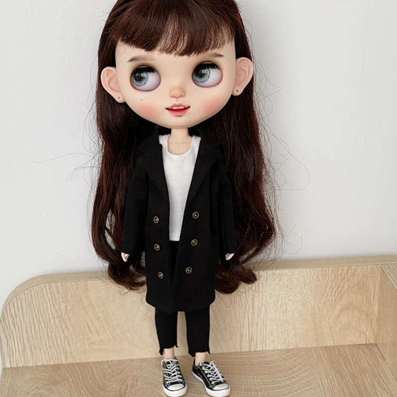 Фото Модная одежда Blythe, черно-белое пальто для кукол Blythe, Барби, 30 см, 1/6, куклы Azone ICY Licca №2
