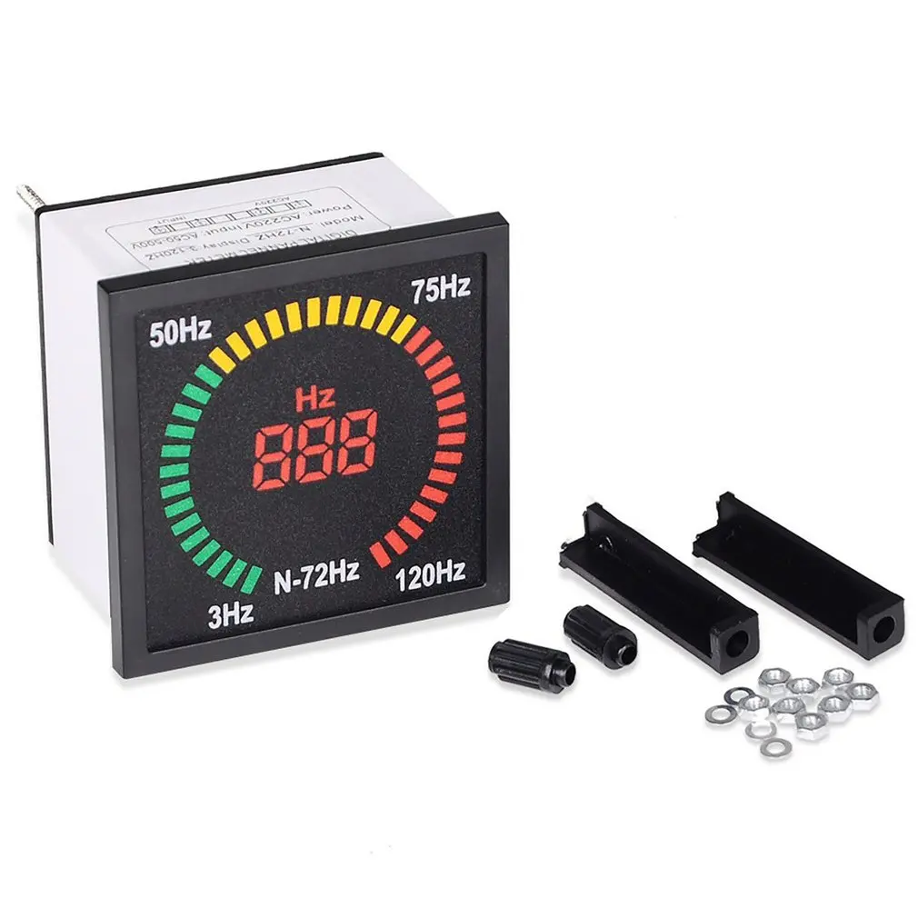 

Square LED Digital Voltmeter Ammeter Frequency Current Voltage Meter Indicator Gauge Tester Measure AC 50-500V 3-120A 3-120HZ