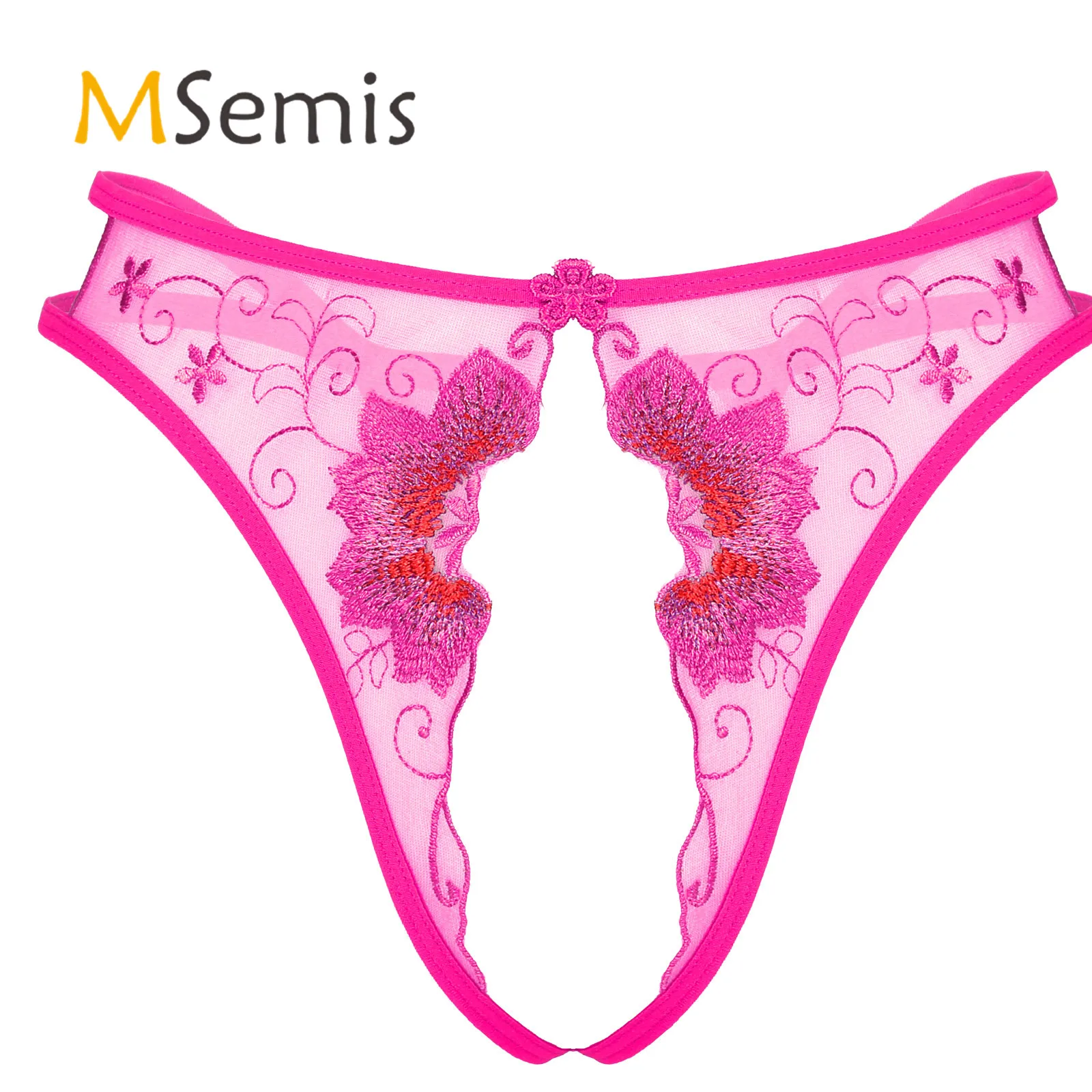 

Женское нижнее белье, нижнее белье с открытой промежностью, прозрачные сетчатые вышитые стринги, трусики с низкой талией, трусики-стринги с ...