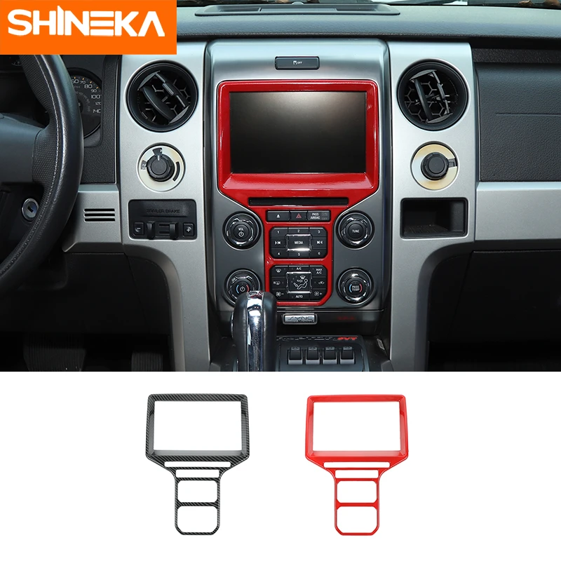 

SHINEKA Interior Mouldings For Ford F150 Car Center Console Panel Decoration Sticker Accessories For Ford F150 2013-2014 Styling