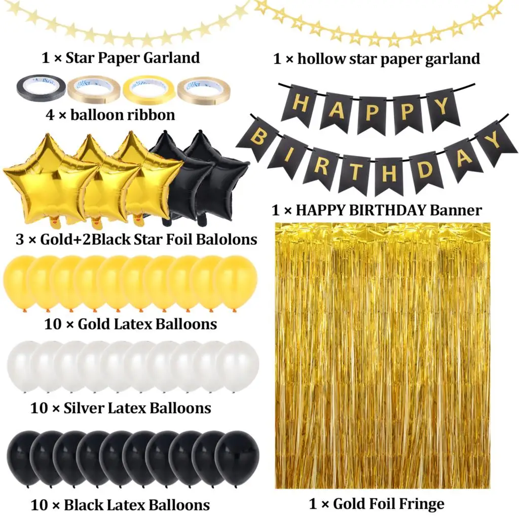 

1 Набор «С Днем Рождения» баннер торт Топпер Baby Shower вечерние украшения детские игрушки воздушный шарик в форме звезды Шторы Фоновые украшен...