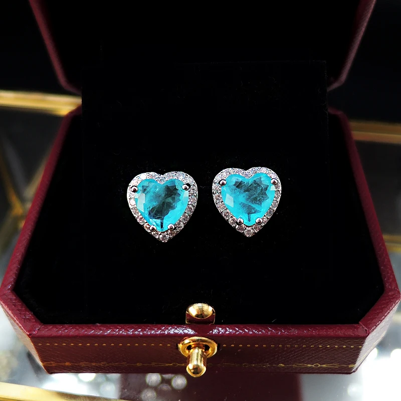 FFGems Paraiba Турмалин изумруд драгоценный камень сердце серебро Золотой Цвет Новые