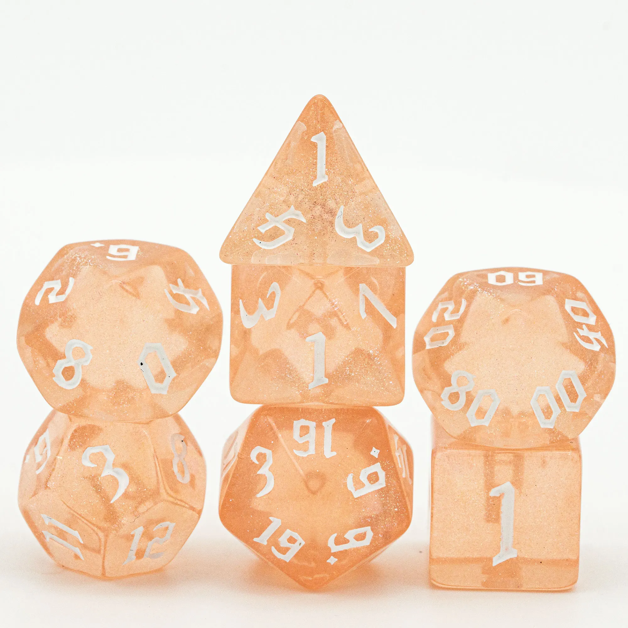 7 шт./компл. оранжевый/белый игральные кости DND набор D4 D6 D8 D10 D % D12 D20 полупрозрачные