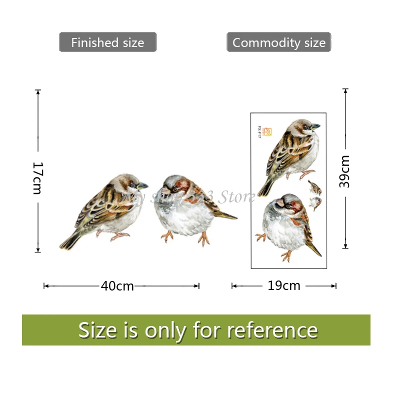 

Hand Painted Birds Wall Stickers for Bedroom Fridge Tile Cabinet Animals Wall Decor Vinyl PVC Wall Decals for Home Decor