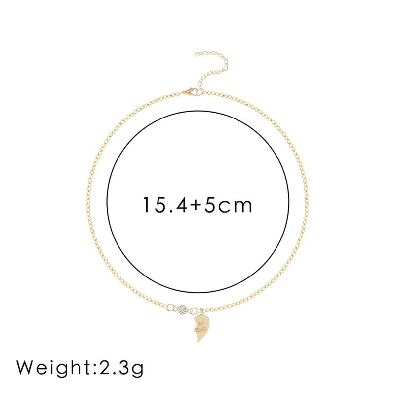 2 шт./компл. Модные Браслеты Круглый Кристалл цепь сердце пара браслет лучший друг