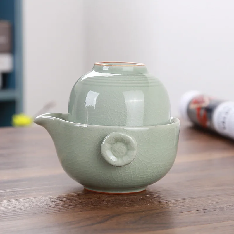 Китайские искусственные керамические портативные чайники для путешествий Gaiwan
