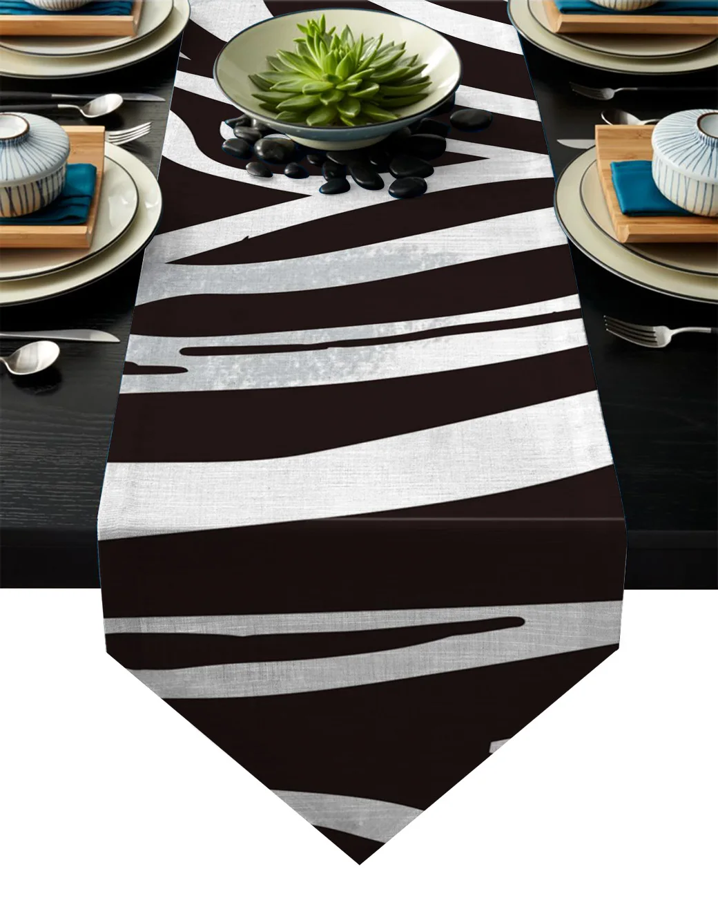 Настольная дорожка в черно белую полоску рождественские украшения для дома