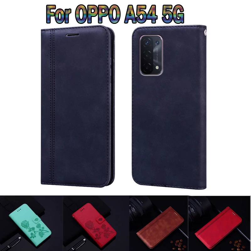 

Wallet Case For OPPO A54 5G OPG02 Cover Leather Book Funda For OPPO A54 Case Flip Phone Protective Shell Etui Coque Bag