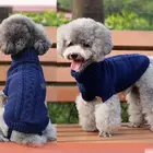 Одежда для домашних животных, собак, кошек, теплый вязаный свитер на осень и зиму, джемпер для щенков, пальто для собак, вязаная одежда, повседневный однотонный пуловер