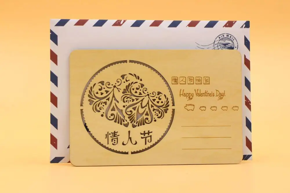 

Деревянная открытка на день Святого Валентина, подарок на день Святого Валентина