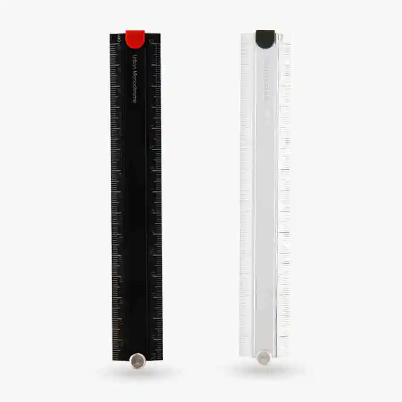 Kokuyo Alumite Foldable Ruler 15cm 30cm Urban Monochrome Measuring Right Angle Japanese Stationery Office School Supplies F336