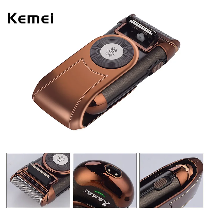 

Kemei Portable Shaver 3D Double Floating Rechargeable Beard Trimmer Razor Reciprocating Shaver for Men Face Care Tool