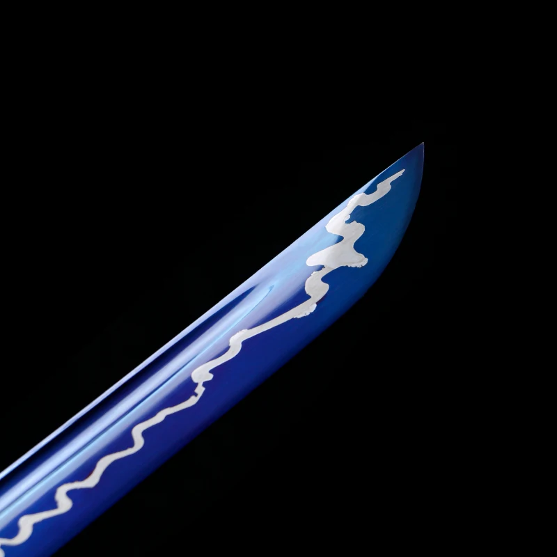 

Lighting Katana Real Sword Japanese Handmade Full Tang 1060 High Carbon Steel Blue Color Blade Sharp Edge