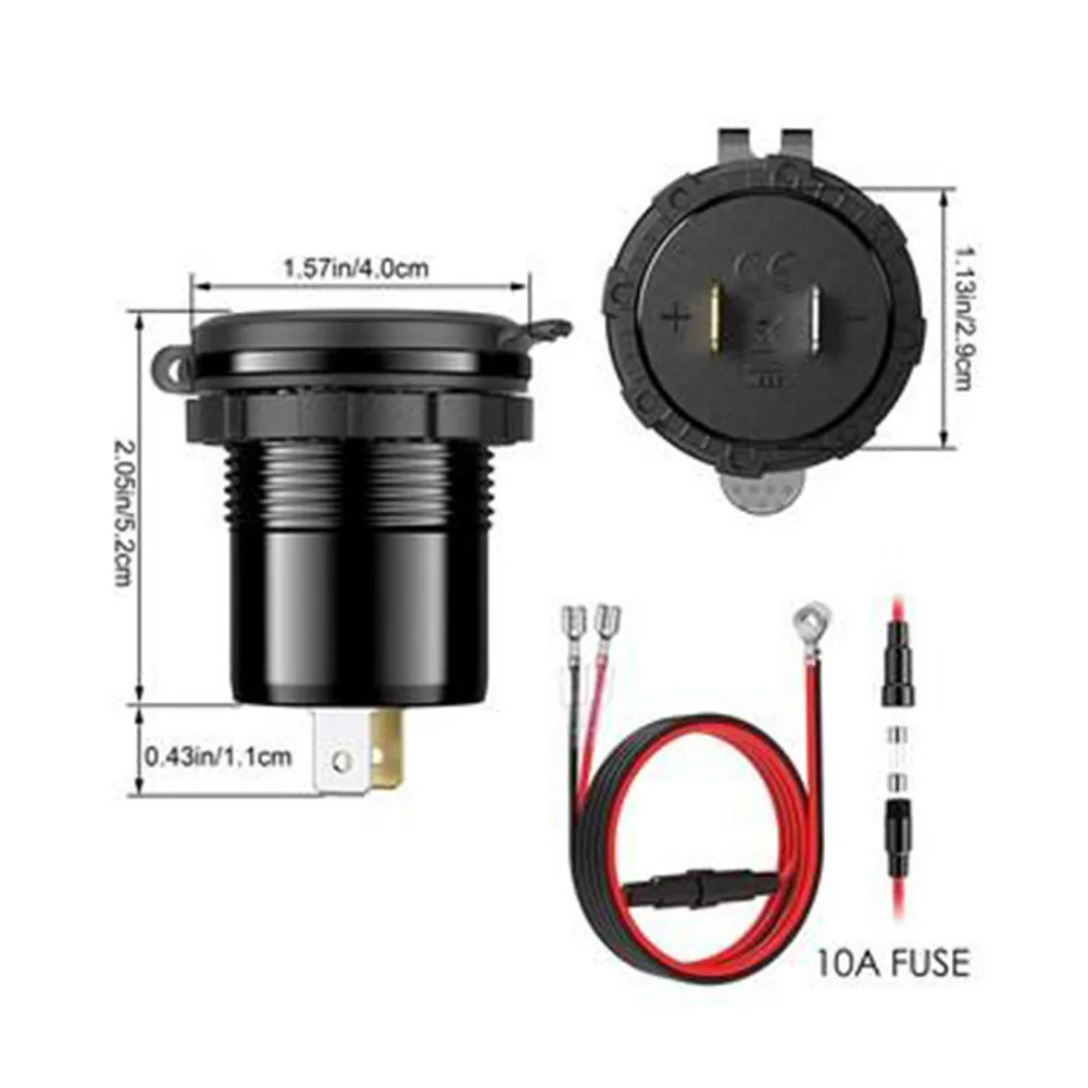 

Водонепроницаемый автомобиля Зарядное устройство 12V Dual USB Автомобильное зарядное устройство черный цифровой светодиодный Дисплей светоди...